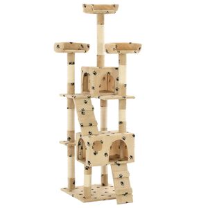 vidaXL Kloretre med klorestenger i sisal 170 cm poteavtrykk beige