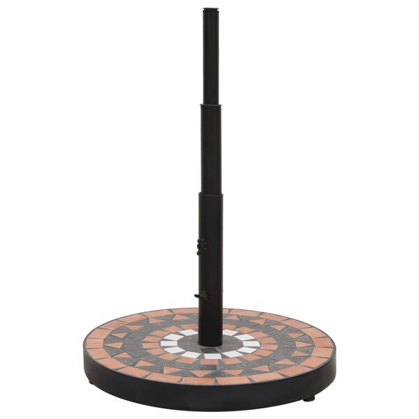 vidaXL Parasollfot terrakotta og hvit rund 12 kg