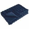 vidaXL Faux kaninullteppe 4 pcs Marineblå 130 x 150 cm Polyester