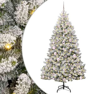 vidaXL Kunstig juletre 180 cm 300 LED-lys Varmhvit PVC og st&aring;l
