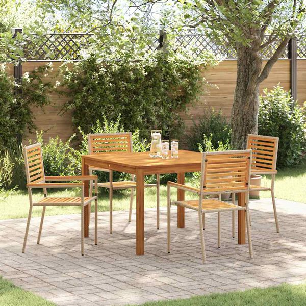 vidaXL Hage Spisegruppe 5 pcs Beige Poly rattan