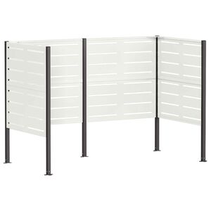 vidaXL Skjerm for s&oslash;ppeldunk 167 x 85 x 113 cm St&aring;l Hvit