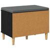 vidaXL Gangbenk med pute med lagring med d&oslash;r Svart Eik 60 x 38 x 46 cm