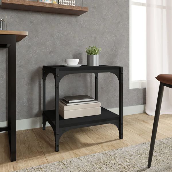 vidaXL TV-benk svart 40x33x41 cm konstruert tre og stål