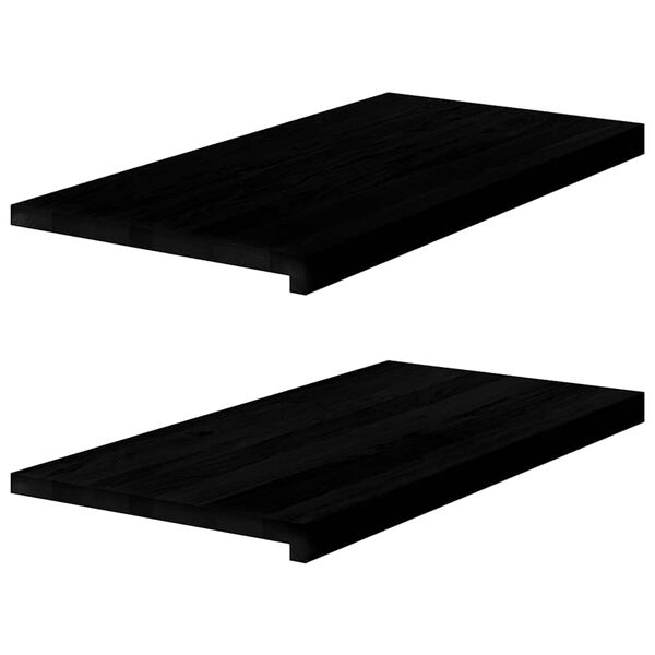 vidaXL Vinduskarmer 2 stk m&oslash;rkebrun 80x40x2 cm heltre eik