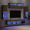 vidaXL TV-benksett med LED -stripelys 6 pcs artisan eik Konstruert tre