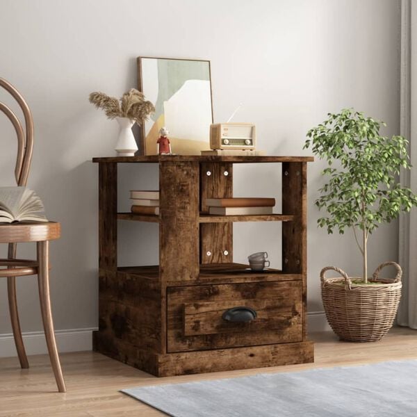 vidaXL Sidebord r&oslash;kt eik 50x50x60 cm konstruert tre