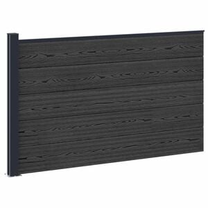 vidaXL Gjerdeplate WPC og Aluminium Svart