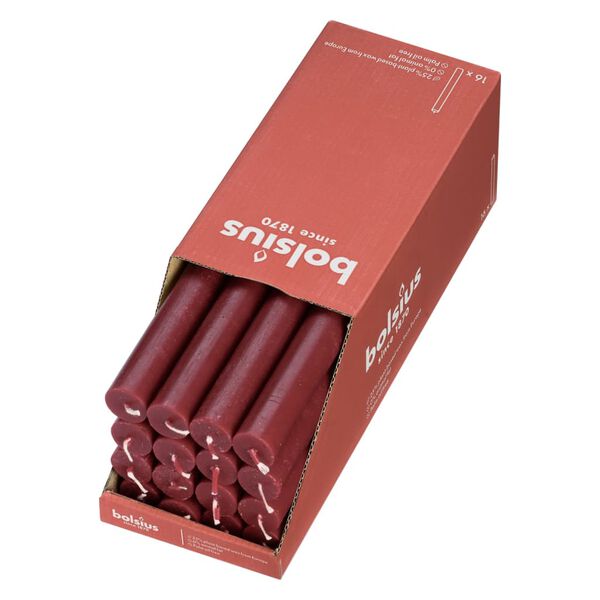 Bolsius Bordlys Shine 16 stk 27 cm fl&oslash;yelsr&oslash;d