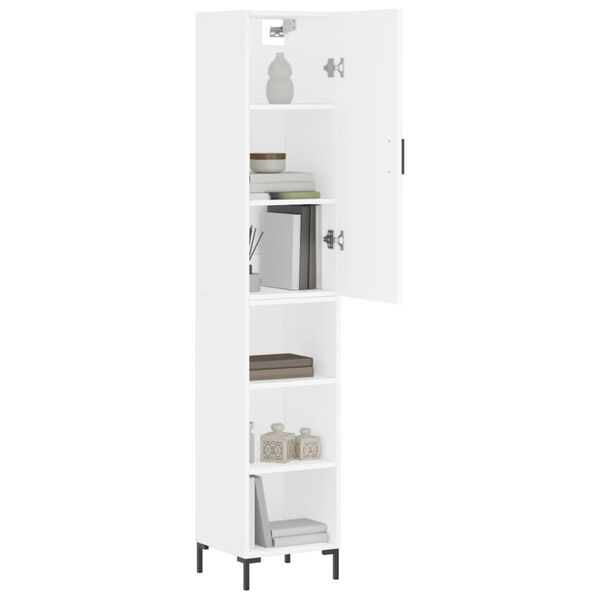 vidaXL Highboard hvit 34,5x34x180 cm konstruert tre