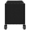 vidaXL Plantekasse med hjul og 3 potter svart 107x32x38 cm polyrotting