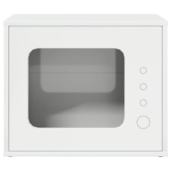 vidaXL Katt Hus Glanset Hvit 51 x 30 x 42,5 cm Konstruert tre