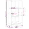 vidaXL Bokhylle hvit 57x28,5x107,5 cm konstruert tre