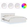 vidaXL Sengestamme med LED -stripelys Hvit 180 x 200 cm Konstruert tre