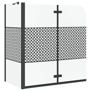 vidaXL Badinnhegning Svart 120 x 67 x 129 cm Herdet Glass og Aluminium