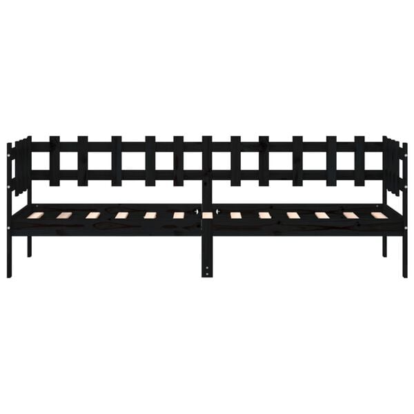 vidaXL Dagseng svart 80x200 cm heltre furu