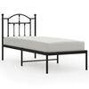 vidaXL Sengeramme i metall med hodegavl svart 75x190 cm