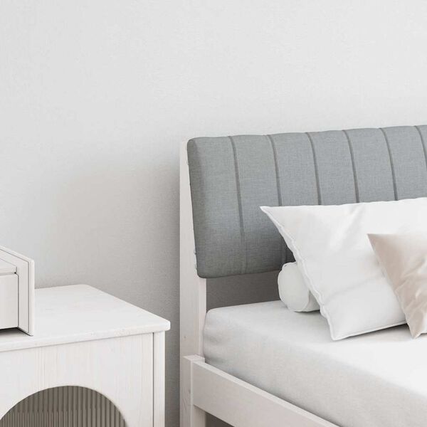 vidaXL Polstret sengegavl Lysegr&aring; 180 cm Massiv furu