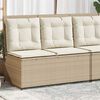 vidaXL Hagebenk med pute Beige Poly rattan