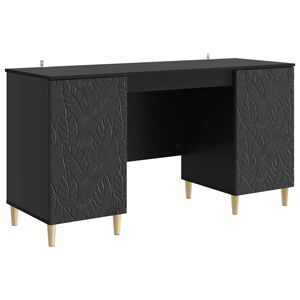 vidaXL Skrivebord Svart Konstruert tre 142,5 x 50 x 75 cm