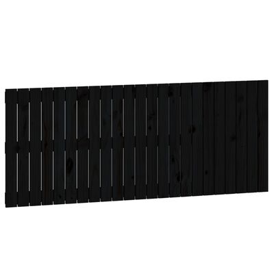 vidaXL Veggmontert sengegavl svart 147x3x60 cm heltre furu