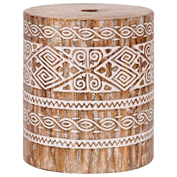 vidaXL Parasollfot hvittvasket Ø34 x 40 cm Heltre