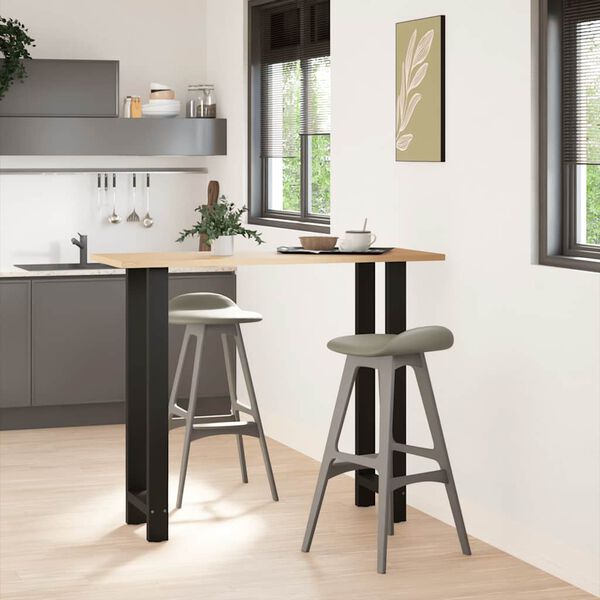 vidaXL Barbordben svart 2 stk 50x(110-111) cm st&aring;l