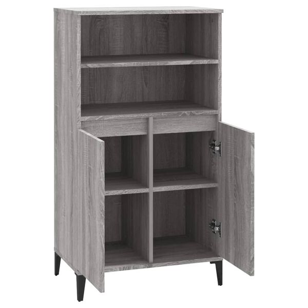 vidaXL Highboard gr&aring; sonoma 60x36x110 cm konstruert tre