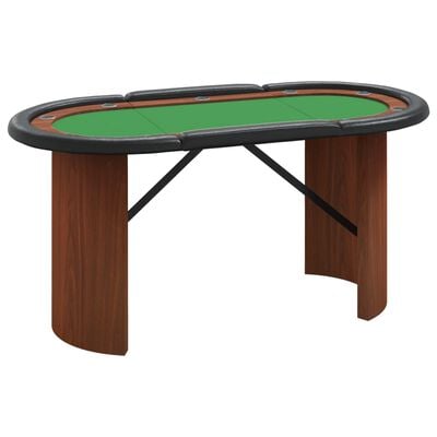vidaXL Pokerbord 10 spillere grønn 160x80x75 cm