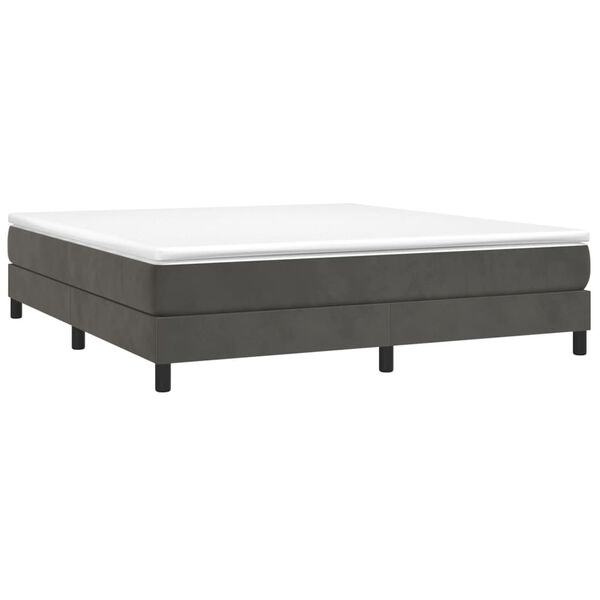 vidaXL Boxspring-sengeramme m&oslash;rkegr&aring; 180x200 cm Super King fl&oslash;yel