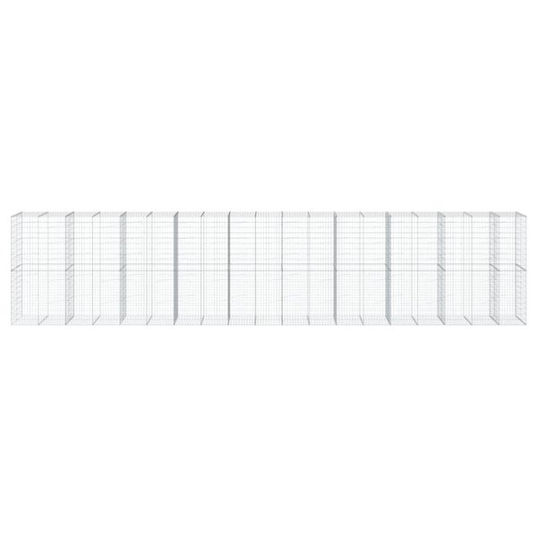 vidaXL Gabionkurv med deksel 950x100x200 cm galvanisert jern