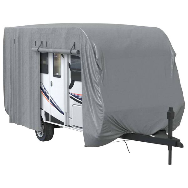 vidaXL Campingvogntrekk gr&aring; 460x250x220 cm ikke-vevet stoff