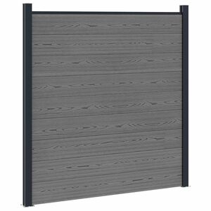 vidaXL Gjerdesett 180 x 186 cm WPC og Aluminium Gr&aring;