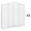 vidaXL Gabionkurver buede 3 stk 200x30x180/200 cm galvanisert jern