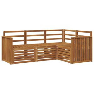 vidaXL Sofasett 4 pcs Naturlig Solid akasietre