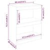 vidaXL Bokhylle/romdeler hvit 60x30x71,5 cm heltre furu