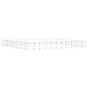 vidaXL Dyrebur 44 paneler med d&oslash;r svart 385x385x35 cm st&aring;l