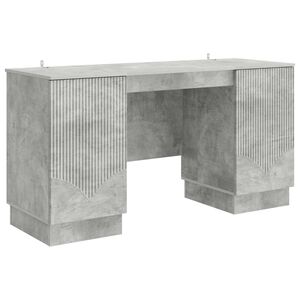 vidaXL Skrivebord Betonggr&aring; 142,5 x 50 x 75 cm Konstruert tre
