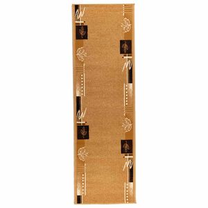vidaXL L&oslash;perteppe FLORNES Vevd Okergul Blader 67 x 150 cm PP 7 mm
