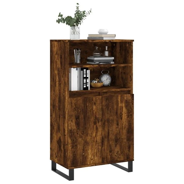 vidaXL Highboard røkt eik 60x36x110 cm konstruert tre