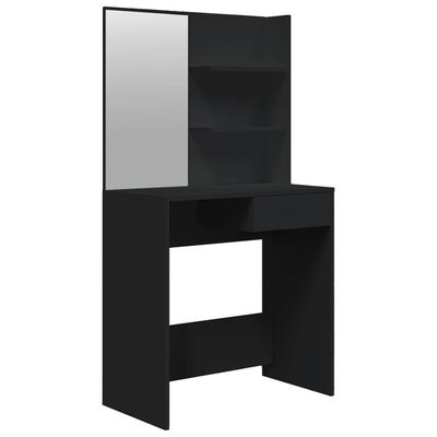 vidaXL Sminkebord med speil svart 74,5x40x141 cm
