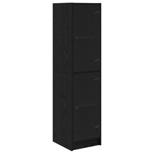 vidaXL H&oslash;yskap Svart Eik 35 x 37 x 142 cm Konstruert tre