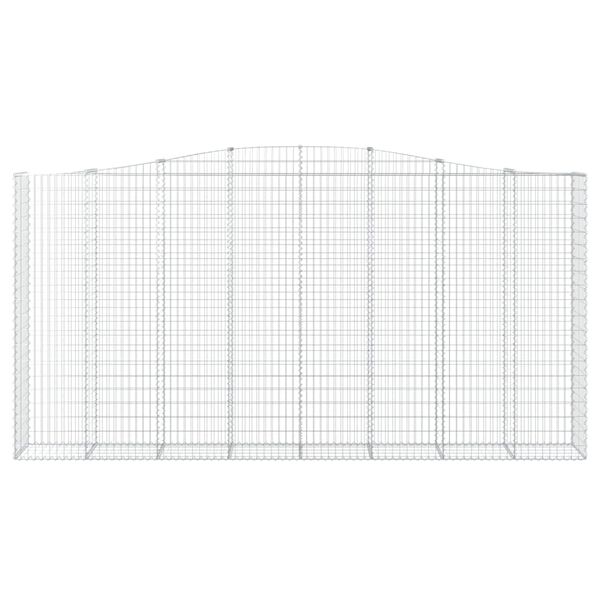 vidaXL Gabionkurver buede 2 stk 400x50x200/220 cm galvanisert jern