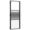 vidaXL Glassd&oslash;r 83 x 3,5 x 201,5 cm Aluminium Svart