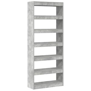 vidaXL Bokskap 6 niv&aring;er 80 x 30 x 198 cm Konstruert tre Betonggr&aring;