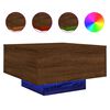 vidaXL Salongbord med LED-lys brun eik 55x55x31 cm