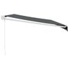 vidaXL Uttrekkbar markise antrasitt 5x3 m stoff og aluminium