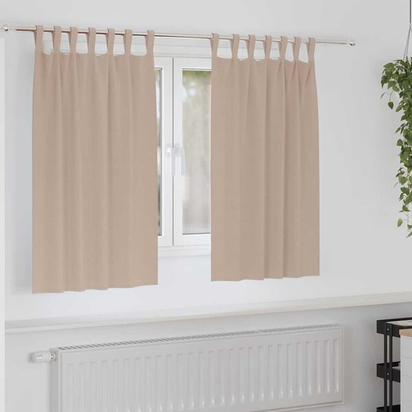 vidaXL Mørkleggende Gardiner med Ringer 2 pcs Gråbrun 140 x 140 cm