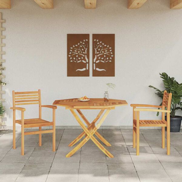 vidaXL Hage stabelstoler 2 pcs Brun 55.5 x 55.5 x 90 cm Heltre teak