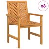 vidaXL Spisestuestol 8 pcs Naturlig Solid akasietre